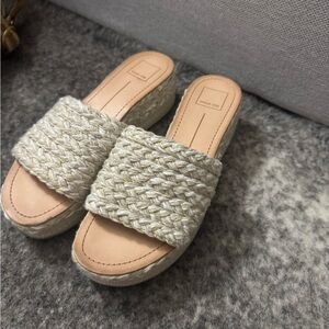 Dolce Vita Braided Cream Espadrille Slide Mules